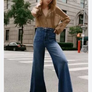 Pilcro Blue Wide Leg Jeans